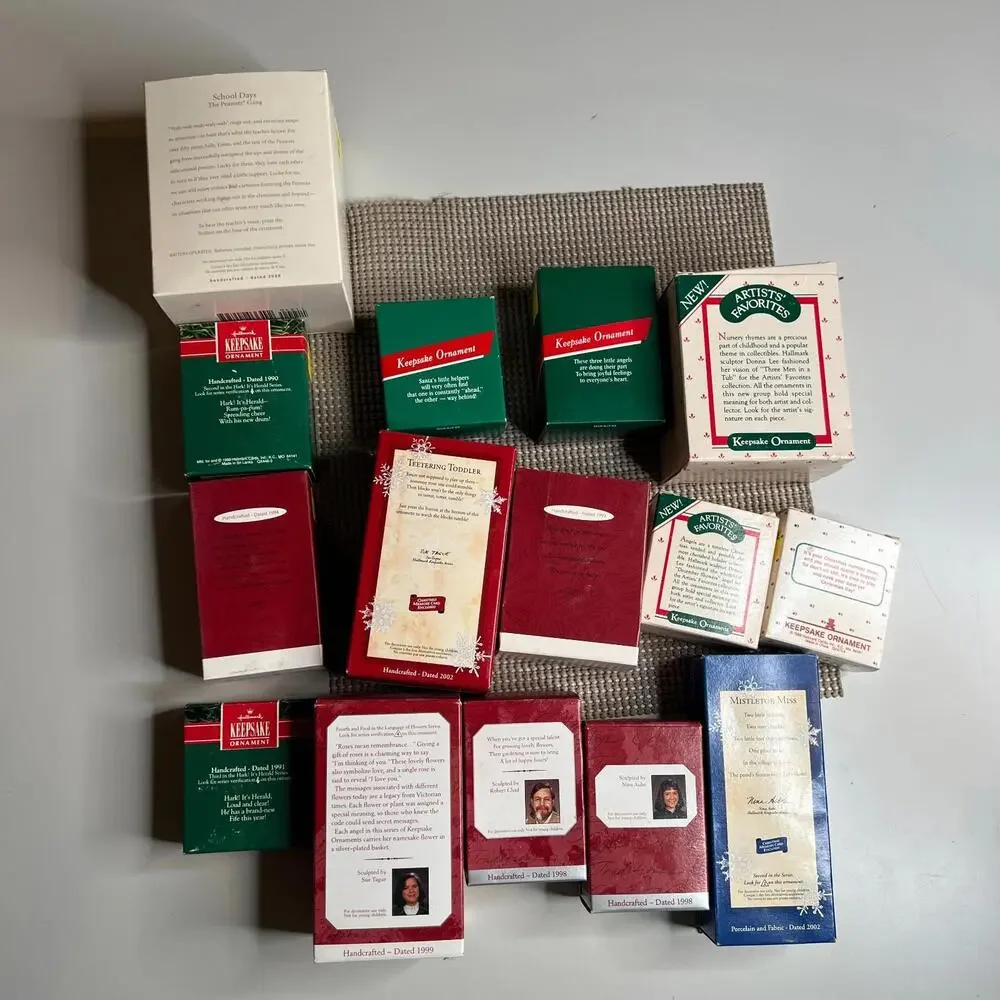Vintage Hallmark Keepsake Ornament Lot‎ of 15 w/ Boxes – Peanuts Magic, Artist